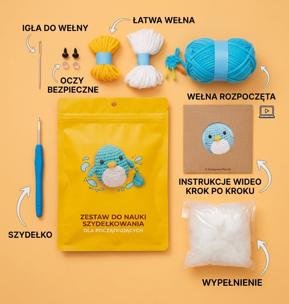 Zestaw do Szydełkowania Pingwinek – DIY Amigurumi dla Początkujących